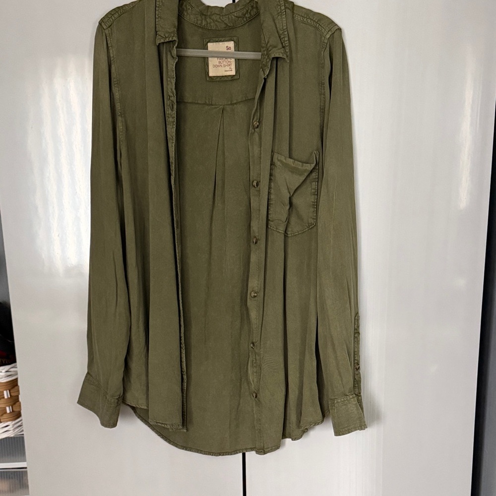 SO Olive Green Favorite Button-Down Shirt